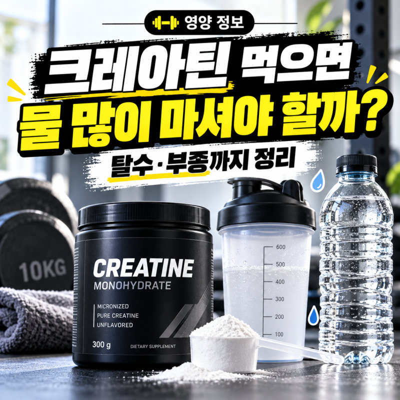 크레아틴 먹으면 물 많이 마셔야 할까? 탈수·부종·체중 증가 정리