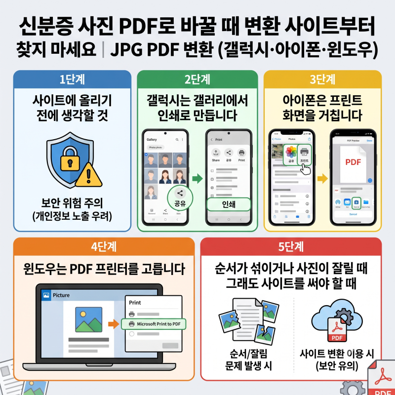 신분증 사진 PDF로 바꿀 때 변환 사이트부터 찾지 마세요 | JPG PDF 변환 (갤럭시·아이폰·윈도....