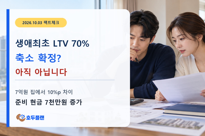 생애최초 LTV 70% 축소 확정? 아직 아닙니다
