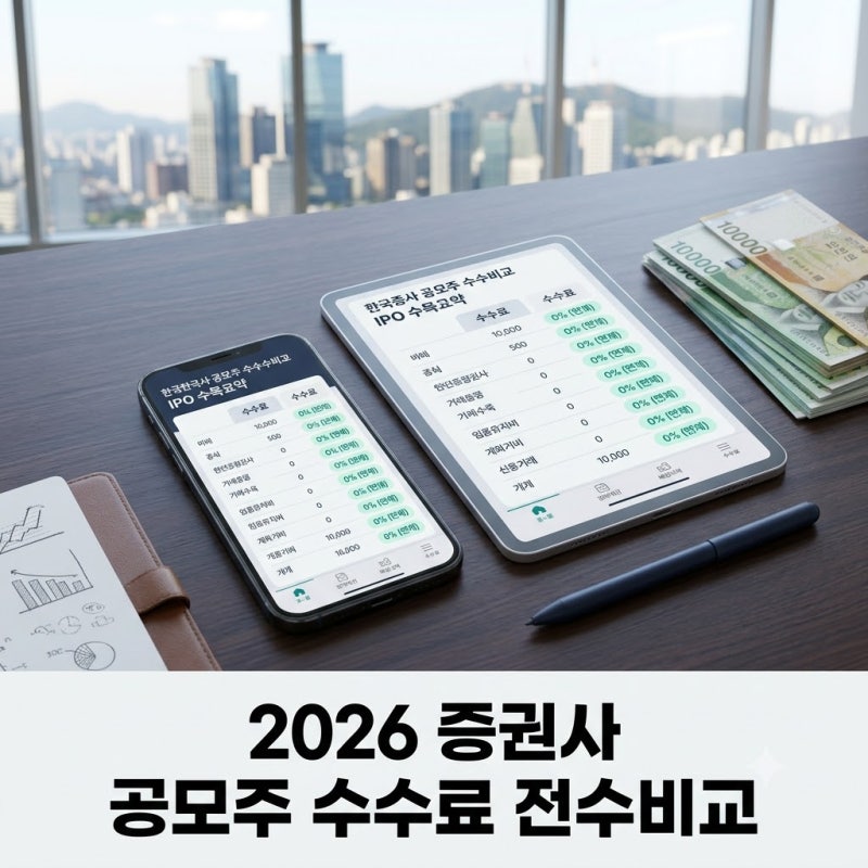 2026 공모주 청약 수수료 비교 : "1주 받고 2천 원 떼이면 적자!" 증권사별 면제 팁