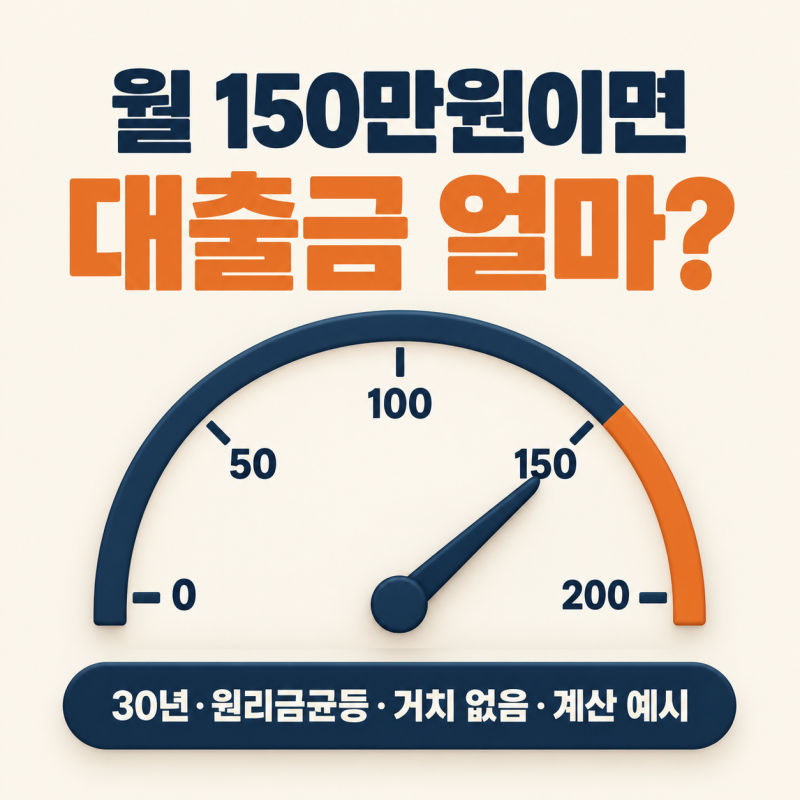 주담대 월 상환액 150만원으로 맞추면, 대출금은 이렇게 달라져요