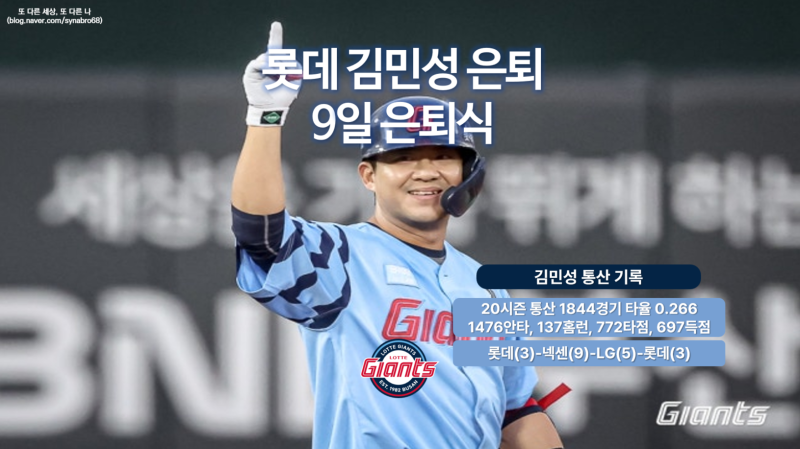 롯데 자이언츠 김민성 은퇴선언 9일 LG전에서 은퇴식