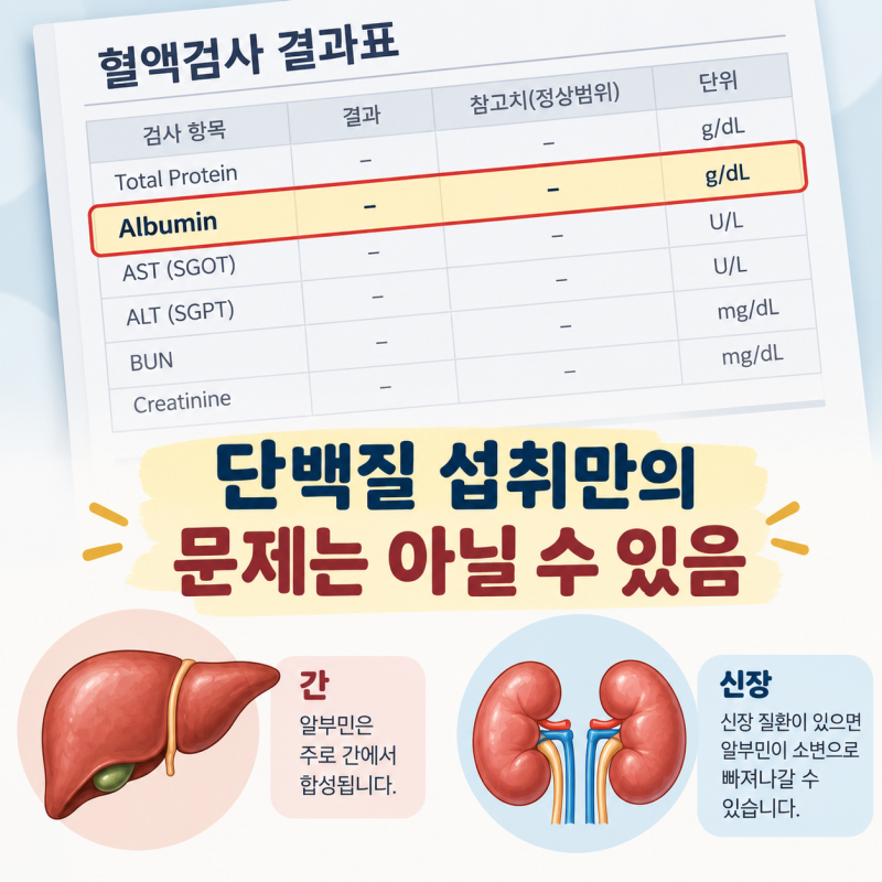 알부민 수치가 낮으면 단백질만 먹으면 될까? 함께 봐야 할 검사
