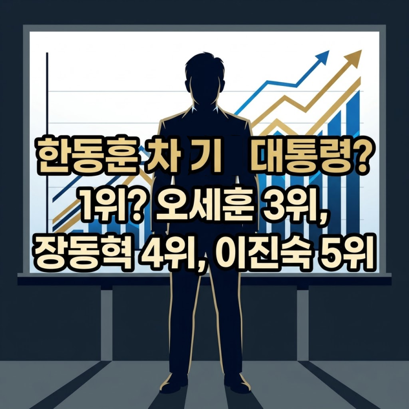 차기 대선 한동훈 1위 여야 대선 주자 지지율 순위 김민석, 오세훈, 장동혁, 이진숙 뒤 이어