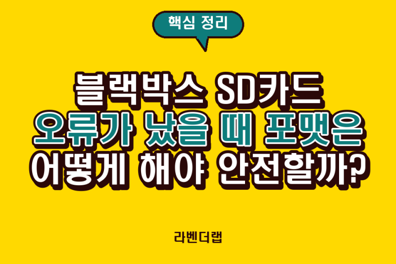 블랙박스 SD카드 오류가 났을 때 포맷은 어떻게 해야 안전할까?