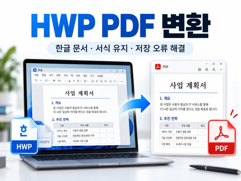 HWP PDF 변환 방법｜한글 문서 서식 유지·저장 오류 해결
