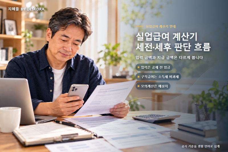 실업급여 계산기 세전·세후, 실수령액은 어떻게 볼까