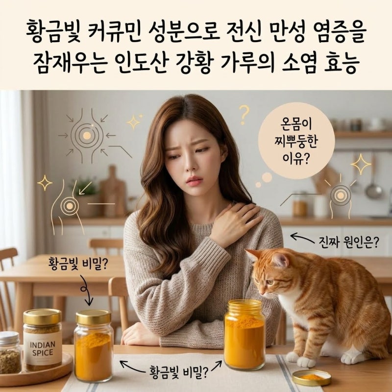 황금빛 커큐민 성분으로 전신 만성 염증을 잠재우는 인도산 강황 가루의 소염 효능