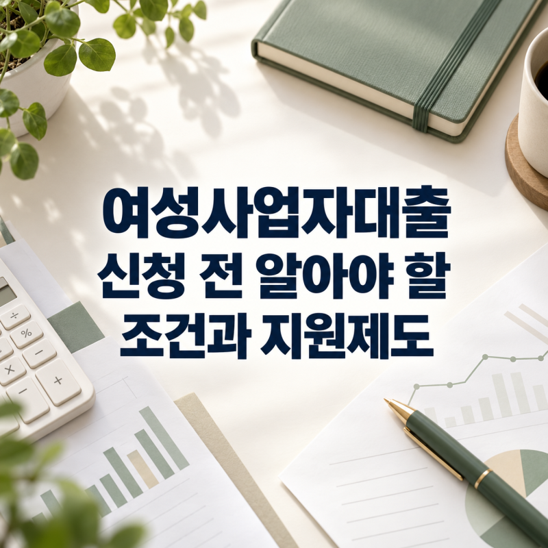 여성사업자대출 신청 전 알아야 할 조건과 지원제도