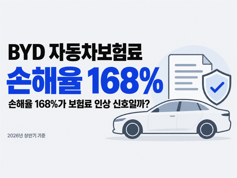 BYD 자동차보험료, 손해율 168%가 가리키는 인상 신호