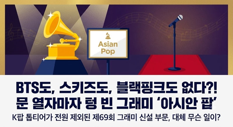 BTS·스키즈에 이어 블랙핑크까지 전원 제외? 제69회 그래미 신설 '아시안 팝' 부문이 '맹탕' 논....