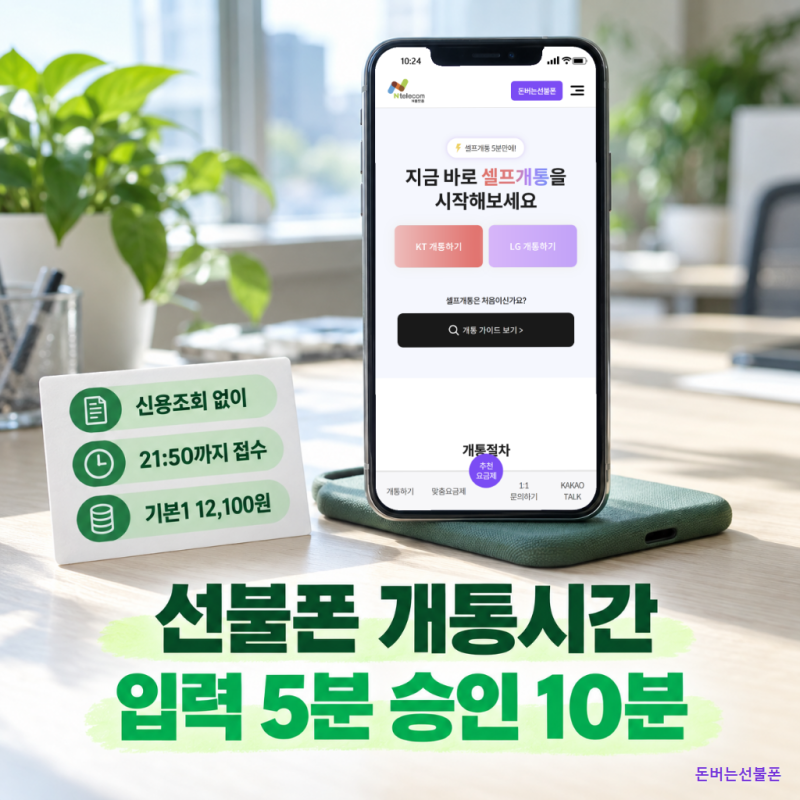 선불폰 휴대폰 개통시간 얼마나 걸릴까? 신용조회 없이 당일 쓰는 준비물