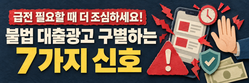 급전 필요할 때 더 조심하세요! 불법 대출광고 구별하는 7가지 신호
