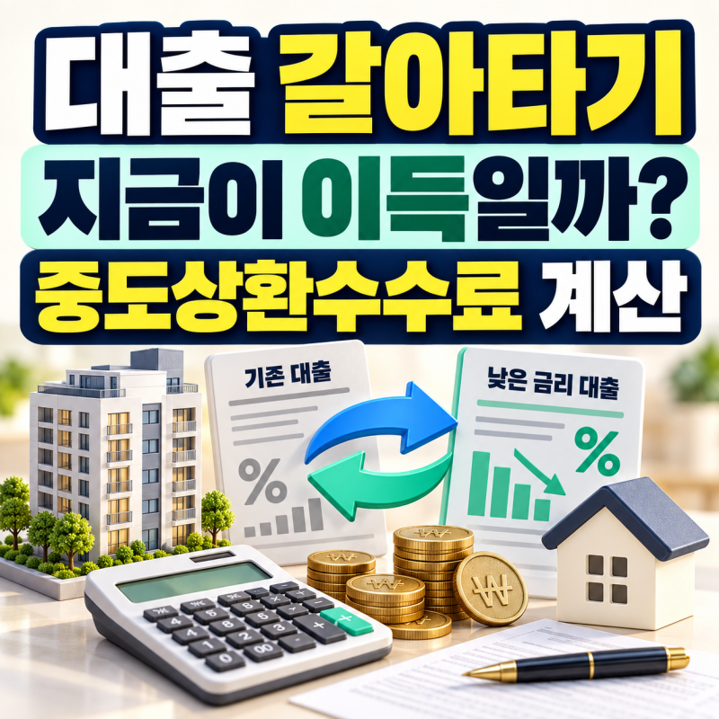 2026 중도상환수수료 계산법｜주담대·신용대출 갈아타기 손익분기점