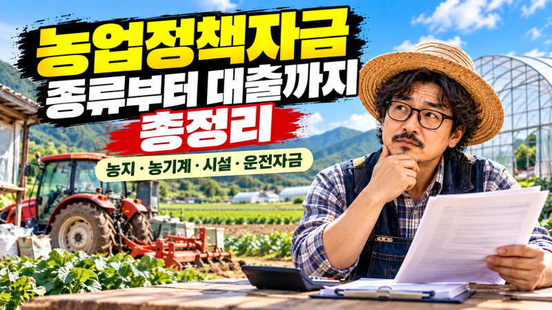 농업정책자금 종류부터 대출까지 총정리…농민이라면 일반대출 받기 전에 꼭 확인하세요