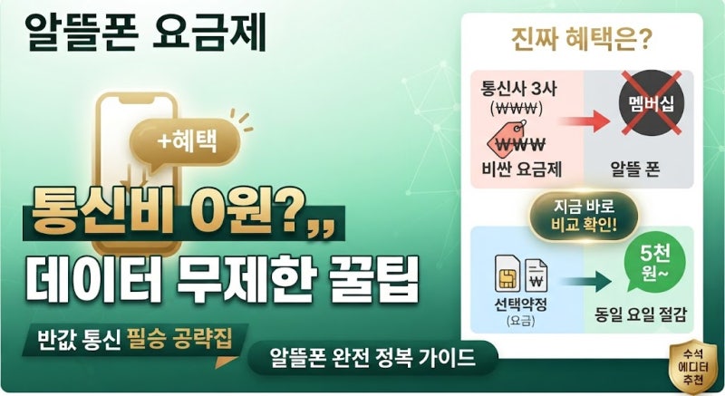 알뜰폰 요금제 추천, 월 5천 원으로 데이터 무제한 쓰는 법