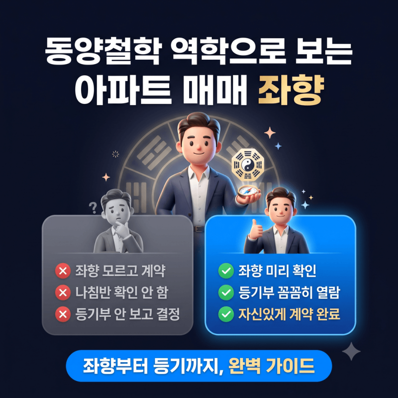 동양철학 역학으로 분석하는 아파트 매매 좌향 선택법, 주역 64괘 해석과 등기사항전부증명....