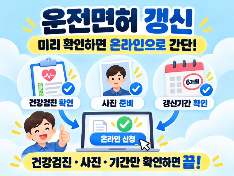 운전면허 갱신 방법｜최근 건강검진 있다면 온라인으로 간단하게 가능