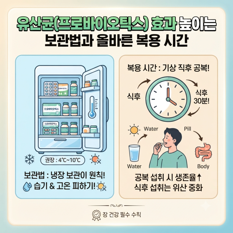 유산균(프로바이오틱스) 효과 높이는 보관법과 올바른 복용 시간