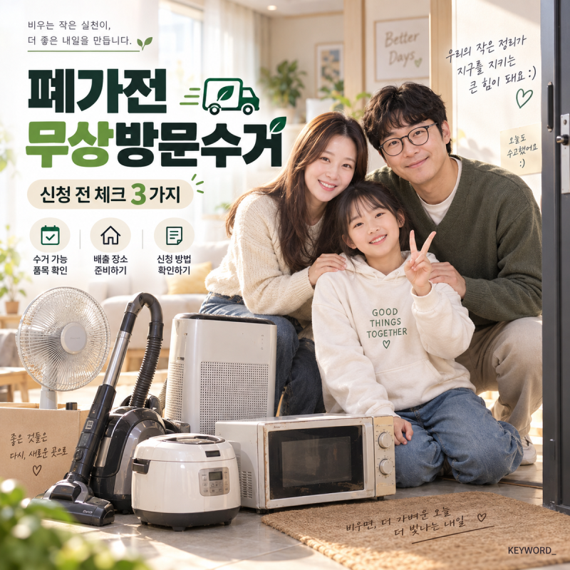 폐가전 무상방문수거 신청법｜한 대 가능한 품목과 소형가전 배출 기준