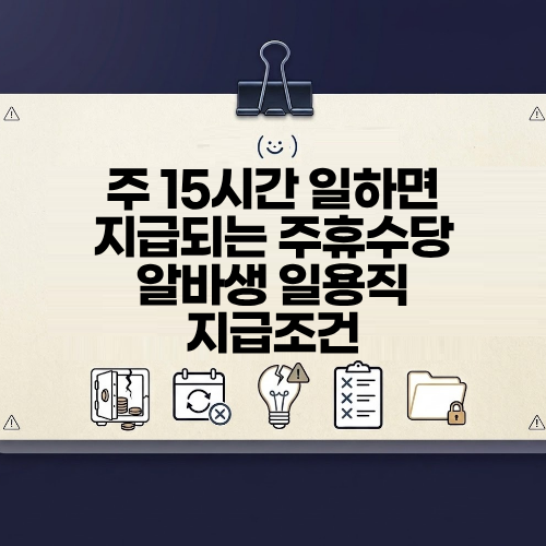 주 15시간 일하면 받는다는 주휴수당 일용직 알바생 지급 조건 총정리