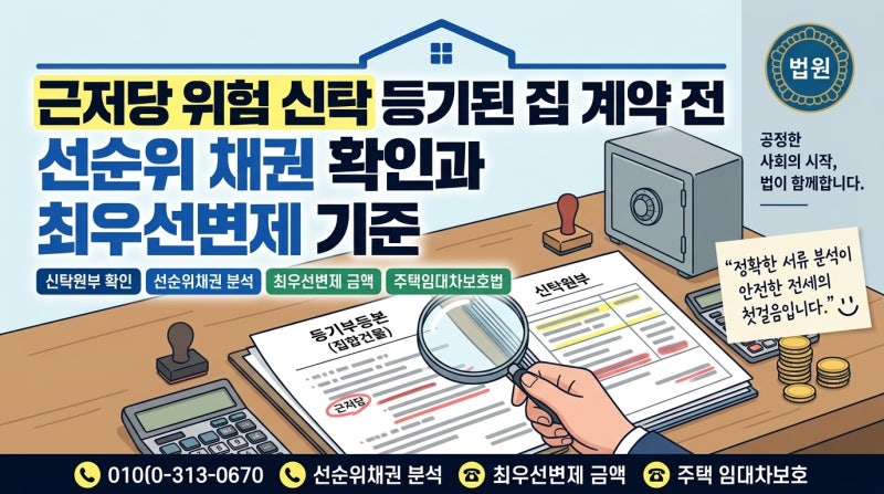 근저당 위험 신탁 등기된 집 계약 전 선순위 채권 확인과 최우선변제 기준