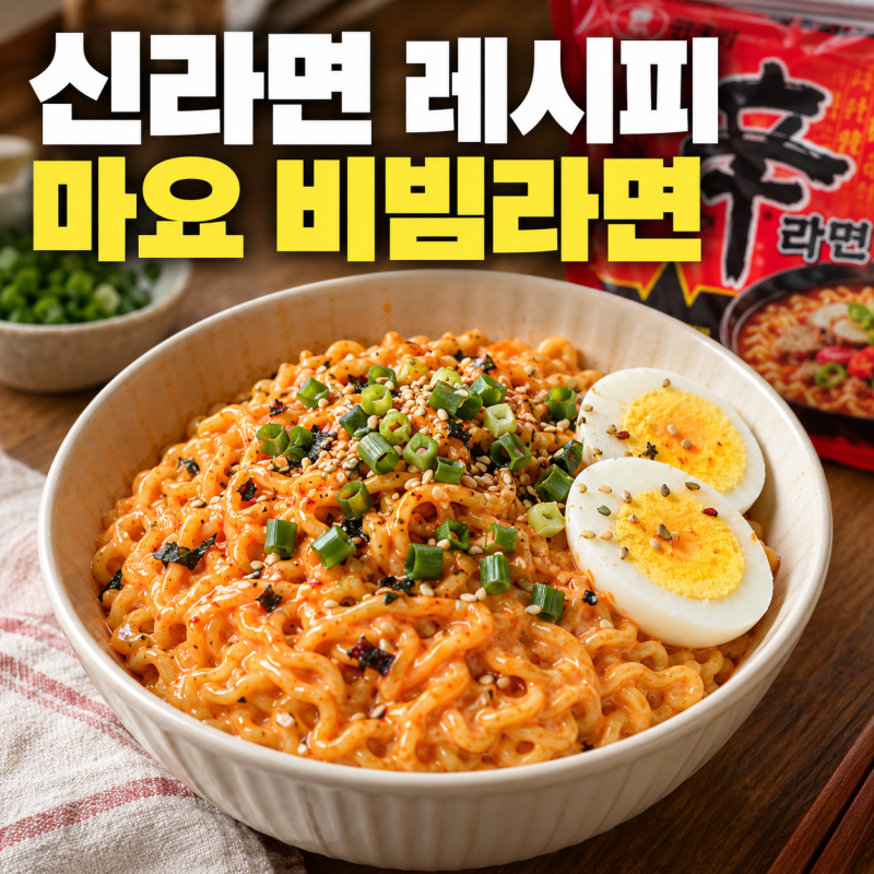 신라면 레시피, 해외 SNS에 소개된 마요네즈 비빔라면 만드는 법
