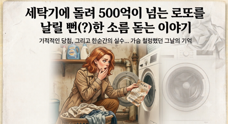 [로또이야기] 세탁기에 돌려 500억이 넘는 로또를 날릴 뻔(?)한 소름 돋는 이야기 / 끝에 엄청....