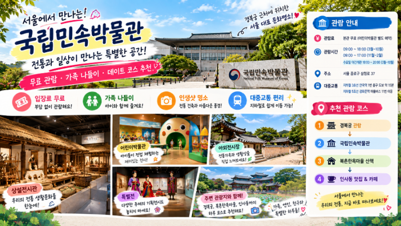 국립민속박물관 서울 가볼만한곳｜무료 관람부터 전통문화·아이와 함께 즐기는 방법