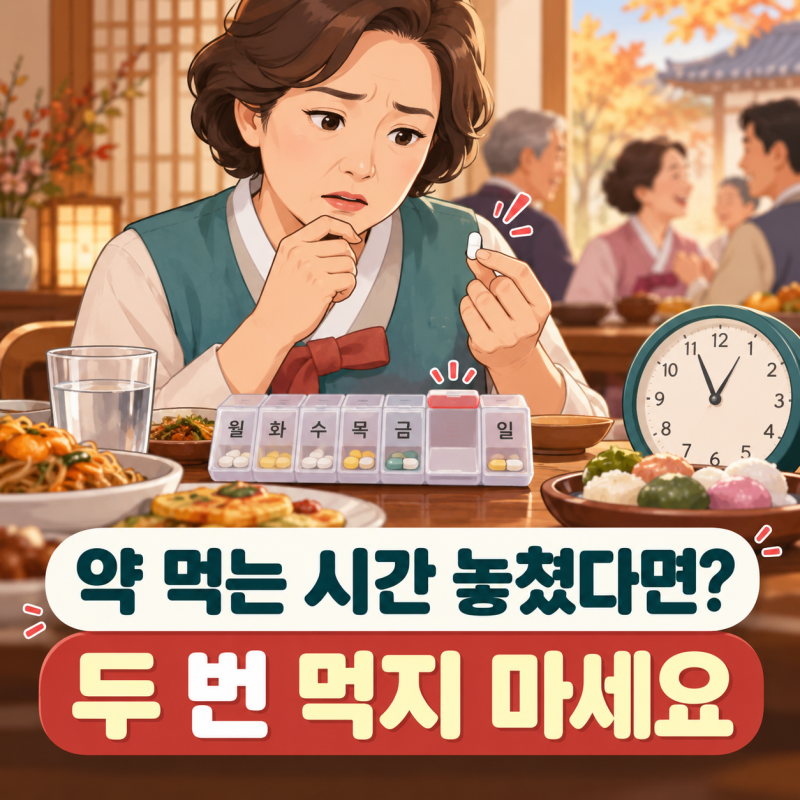명절에 혈압약 깜빡했다면? 당뇨약·고지혈증약 놓쳤을 때 절대 두 알 먹지 마세요