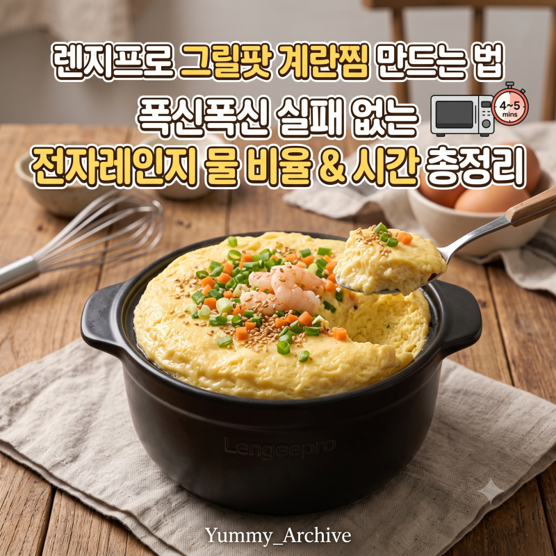 렌지프로 그릴팟 계란찜 만드는 법, 전자레인지 물 비율과 시간 총정리