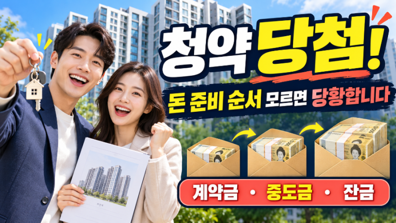 청약 당첨 후 계약금·중도금·잔금 준비 순서｜입주까지 필요한 돈 한눈에 보기
