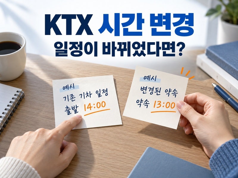 KTX 시간 변경｜일정이 바뀌었을 때 변경 조건 확인하기