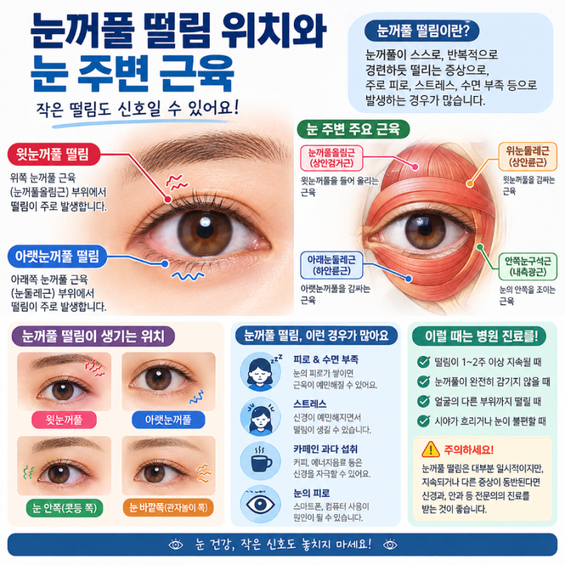 눈꺼풀 떨림 왜 생길까?마그네슘 부족부터 피로, 카페인, 스트레스까지