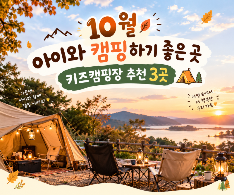 10월 아이와 캠핑하기 좋은 곳｜키즈캠핑장 추천 3곳