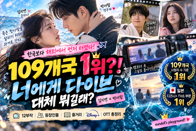 “109개국 1위 찍었다” 너에게 다이브 뭐길래? 김지연·박서함 등장인물·몇부작·줄거리 총....