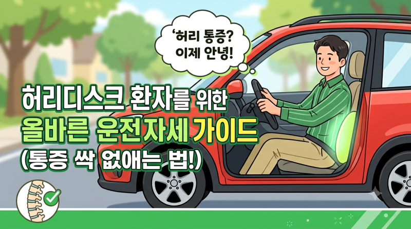 [허리디스크]허리디스크 환자를 위한 올바른 운전 자세 가이드 (통증 싹 없애는 법!)