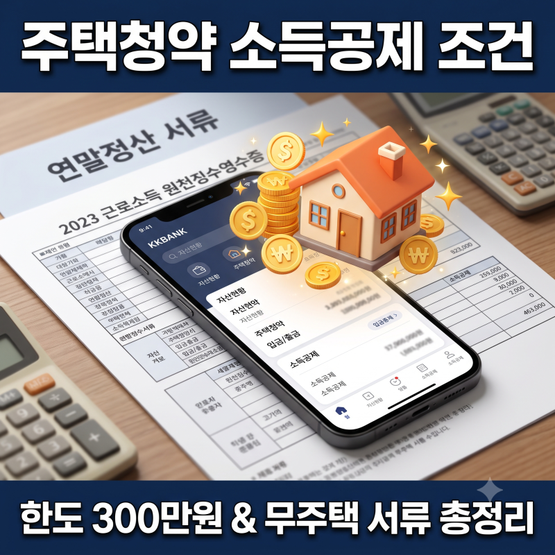 연말정산 꿀팁: 청약통장 소득공제 조건 총급여 7000만원 및 환급금 계산