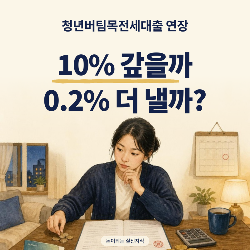 청년버팀목전세대출 연장, 10% 갚을까 0.2% 더 낼까? 계산해 보면