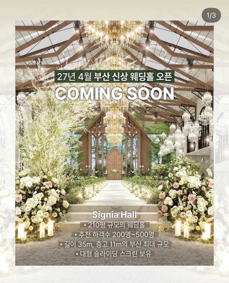 부산 신상웨딩홀- 사상 파라곤 호텔 시그니아홀 2027년 하반기 계약 후기