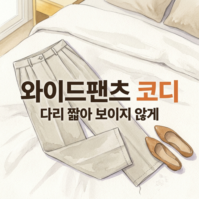 와이드팬츠 코디, 다리가 짧아 보이나요? 와이드팬츠 신발에 맞춘 밑단 자리