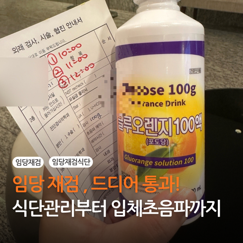임당 재검 통과 후기 임당 재검 식단부터 입체초음파까지