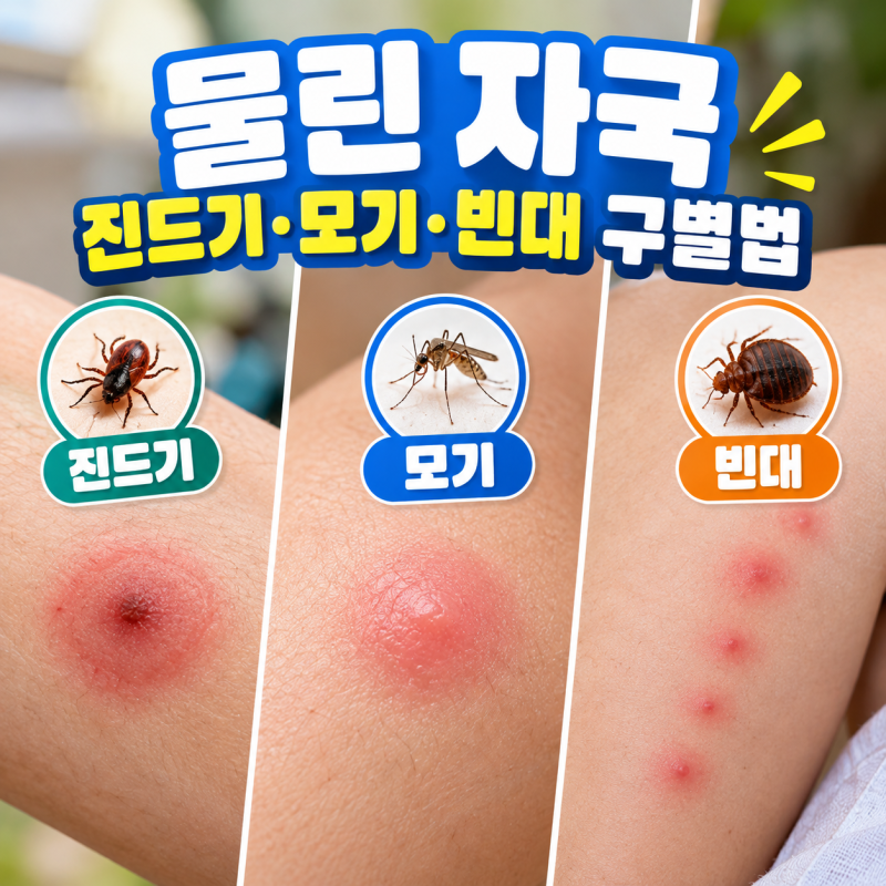 "가렵다고 다 모기일까?" 진드기 모기 빈대 물린자국 차이