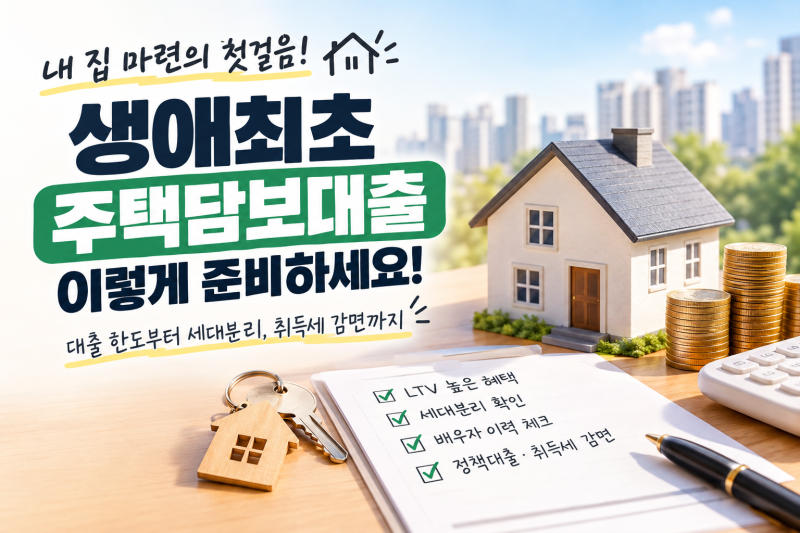 생애최초 주택담보대출, 처음 집을 산다면 꼭 알아야 할 혜택