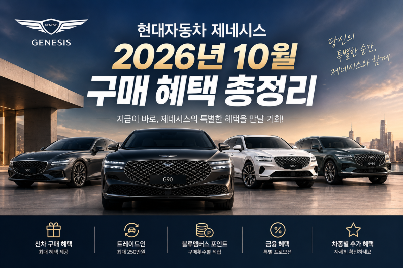 현대자동차 제네시스 2026년 10월 구매 혜택 총정리