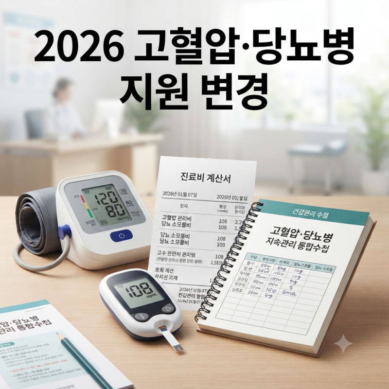 “고혈압·당뇨병 지원금 없어지나?” 2026년 달라지는 등록관리사업｜의료비·8만원·지원지....
