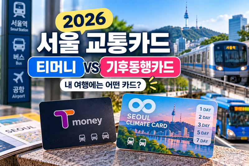 2026 서울 여행 교통카드｜티머니 vs 기후동행카드 단기권 무엇이 좋을까?