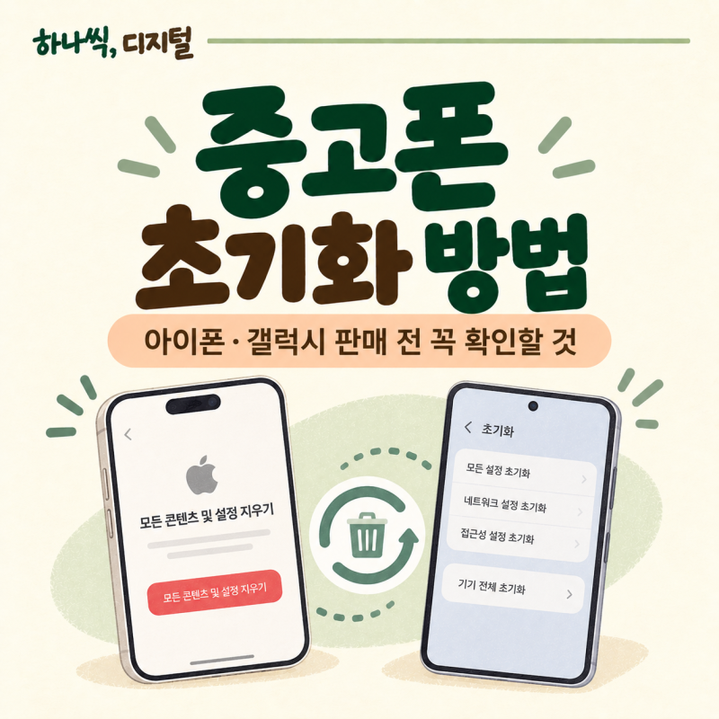 중고폰 초기화 방법 | 아이폰·갤럭시 판매 전 꼭 확인할 것