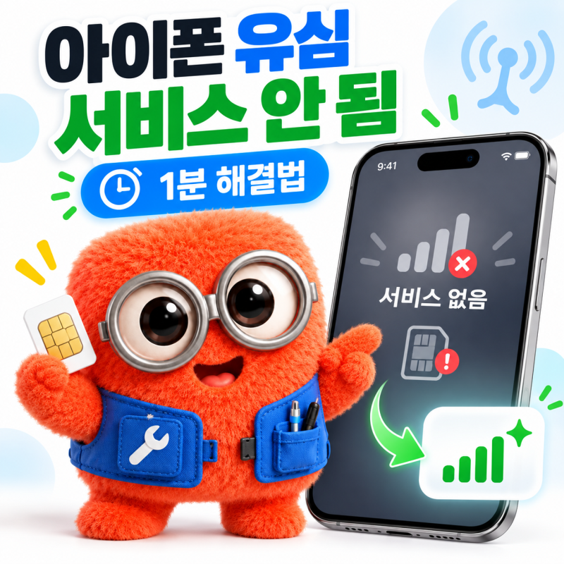 아이폰 유심 서비스 안 됨 완벽 해결법: 10초 물리 강제 재부팅부터 네트워크 초기화까지
