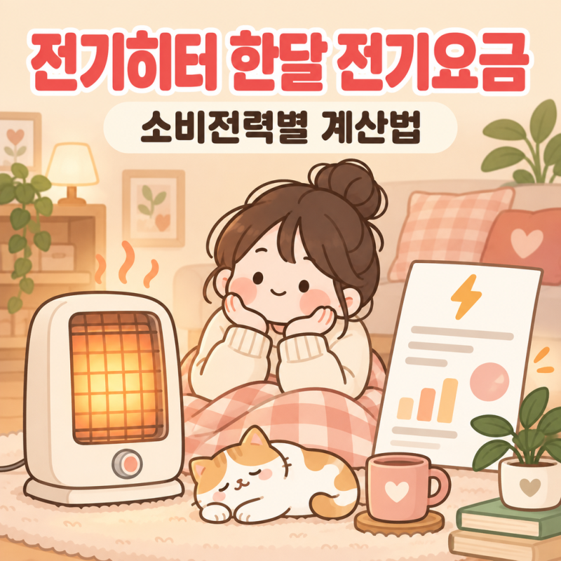 2026 전기히터 한달 전기요금 계산기: 1000W·2000W 소비전력별 누진세 정리